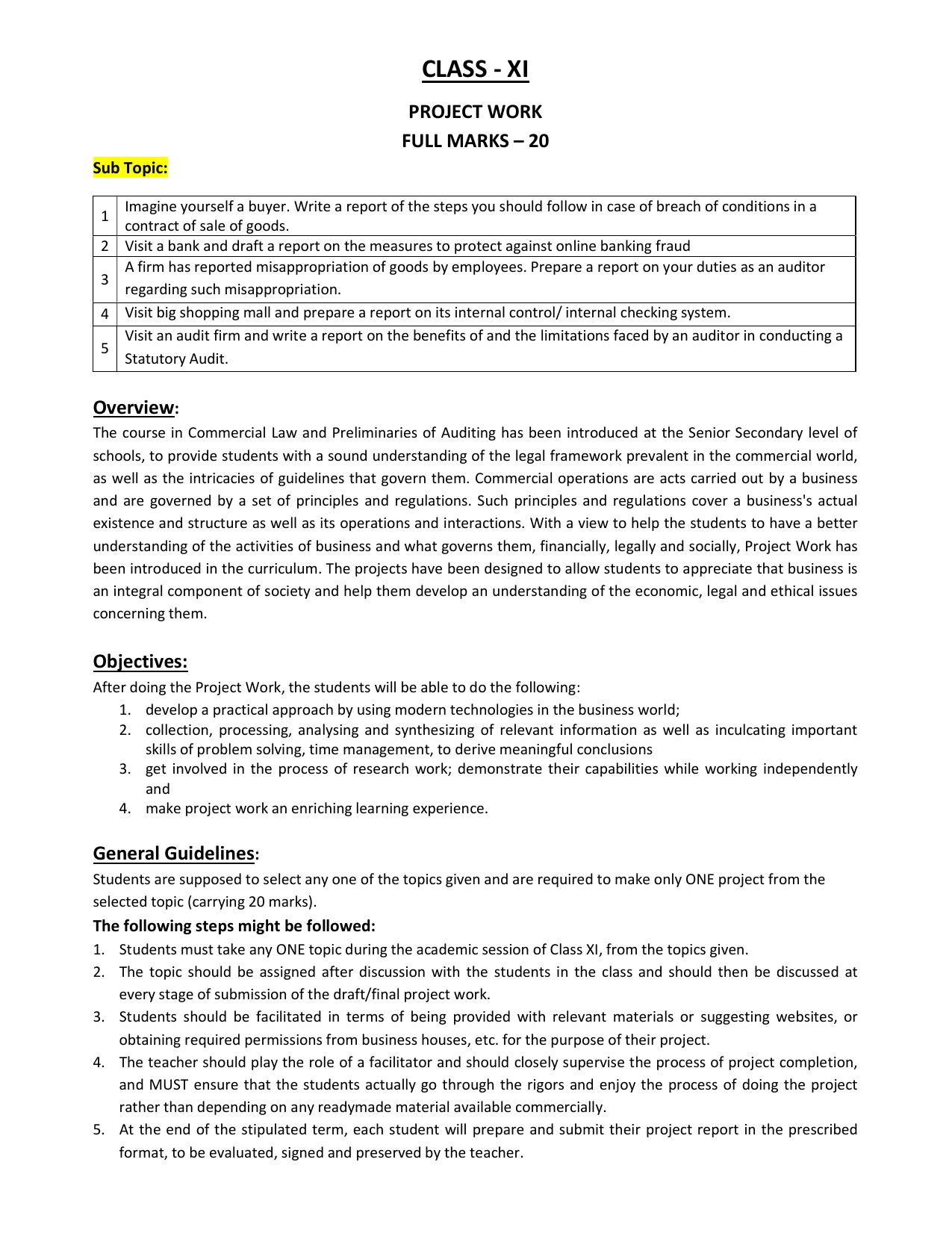WBCHSE Class 11 & 12 Syllabus for Commercial Law and Preliminaries of Auditing (CLPA) (SET II) - Page 9