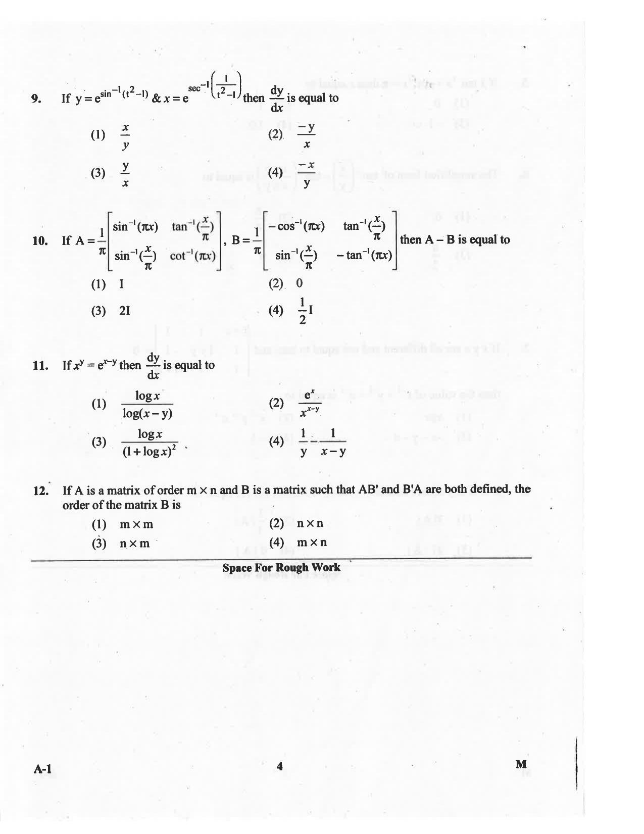 KCET Mathematics 2016 Question Papers - Page 4