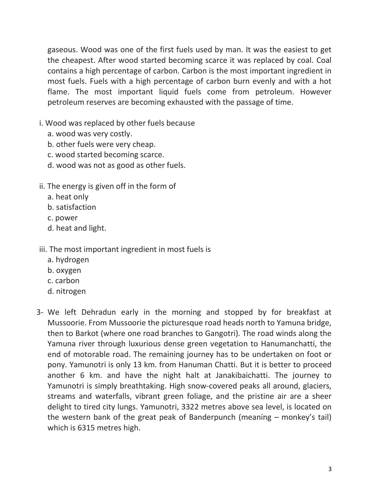 UP Board (UPMSP) Class 9 English Question Bank - Page 3