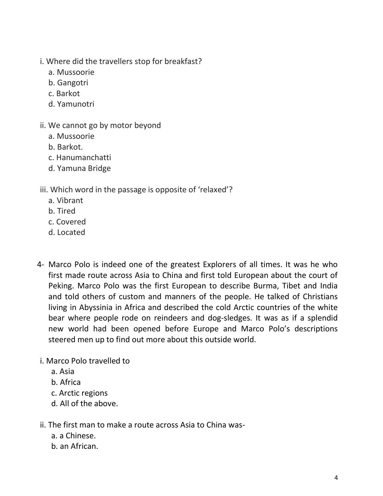 UP Board (UPMSP) Class 9 English Question Bank - Page 4