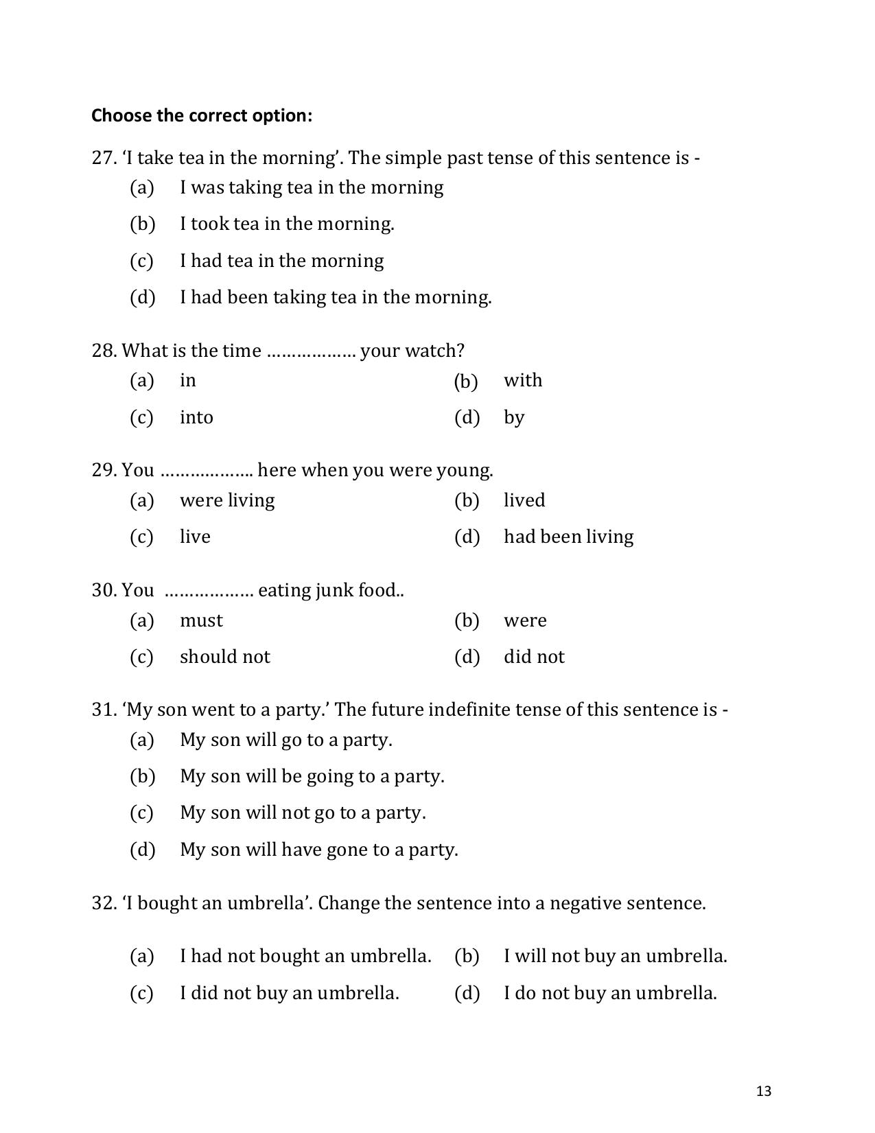 UP Board (UPMSP) Class 9 English Question Bank - Page 13