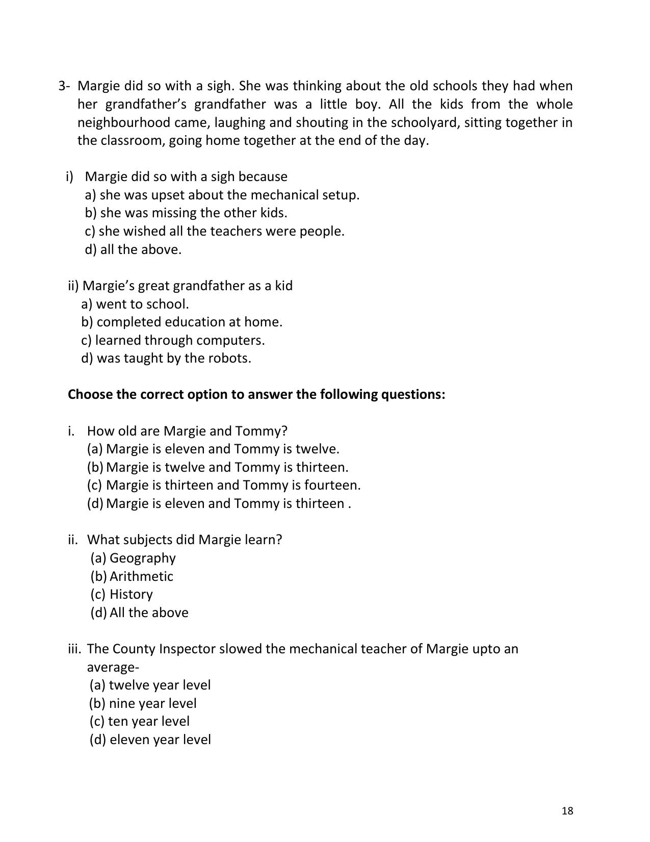 UP Board (UPMSP) Class 9 English Question Bank - Page 18