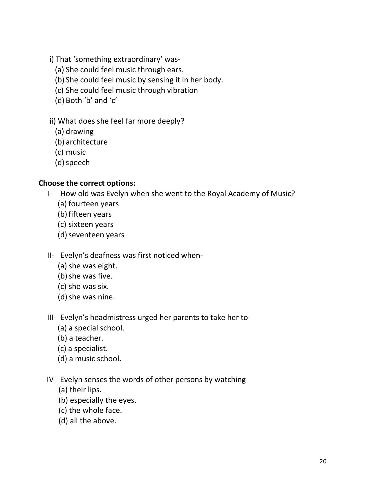 UP Board (UPMSP) Class 9 English Question Bank - Page 20