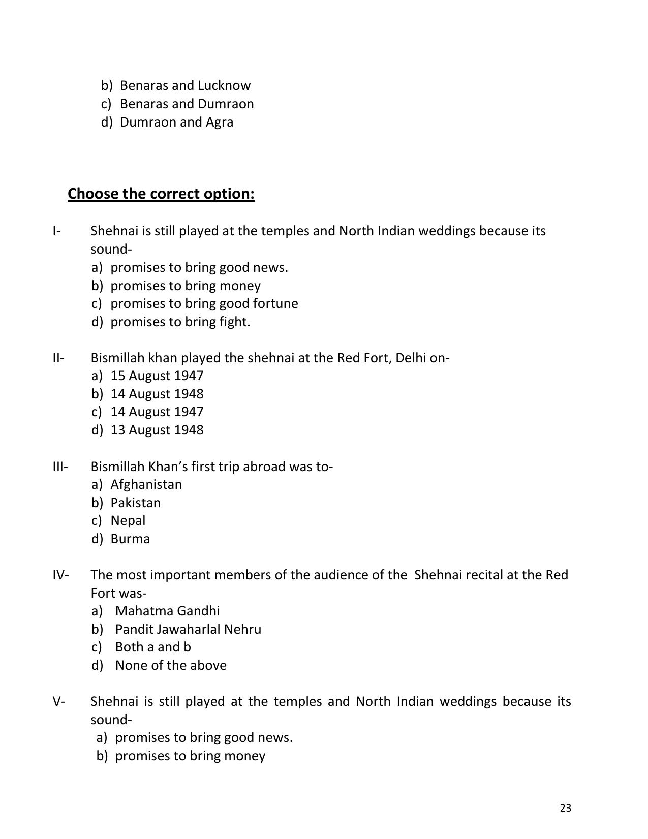 UP Board (UPMSP) Class 9 English Question Bank - Page 23