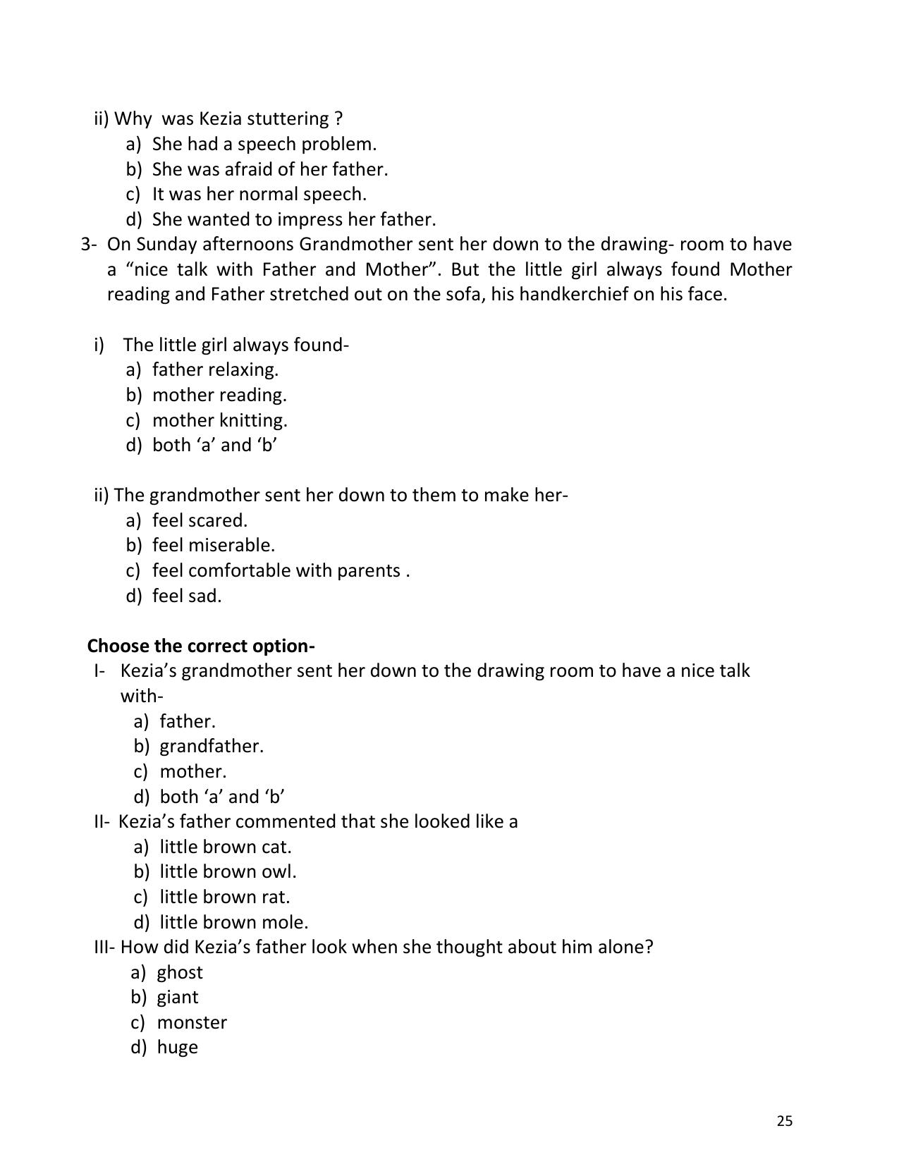 UP Board (UPMSP) Class 9 English Question Bank - Page 25