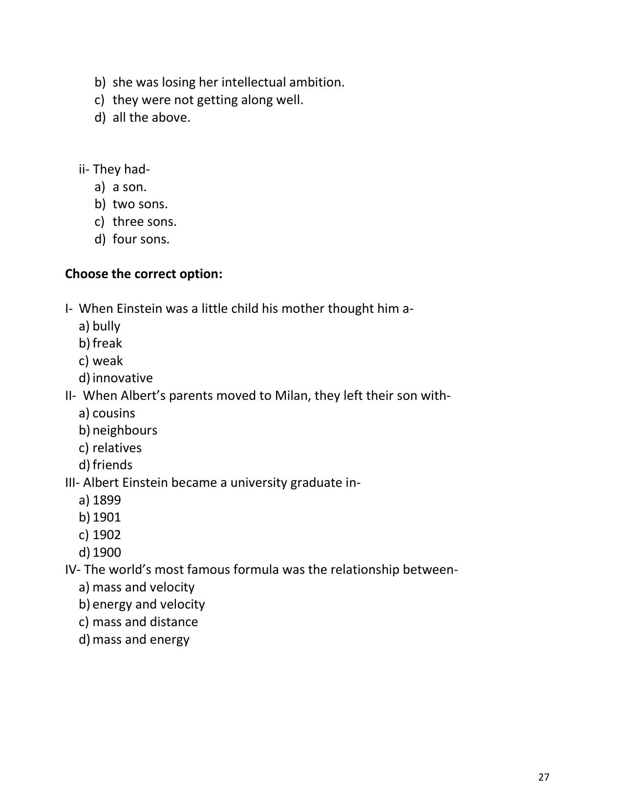 UP Board (UPMSP) Class 9 English Question Bank - Page 27