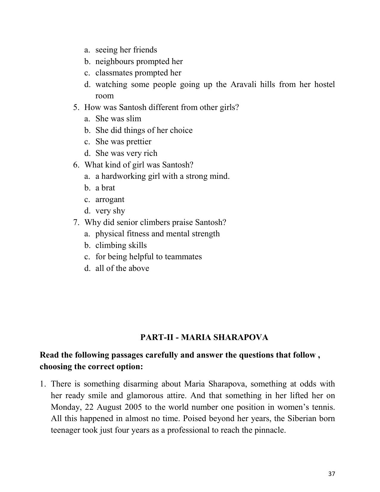 UP Board (UPMSP) Class 9 English Question Bank - Page 37