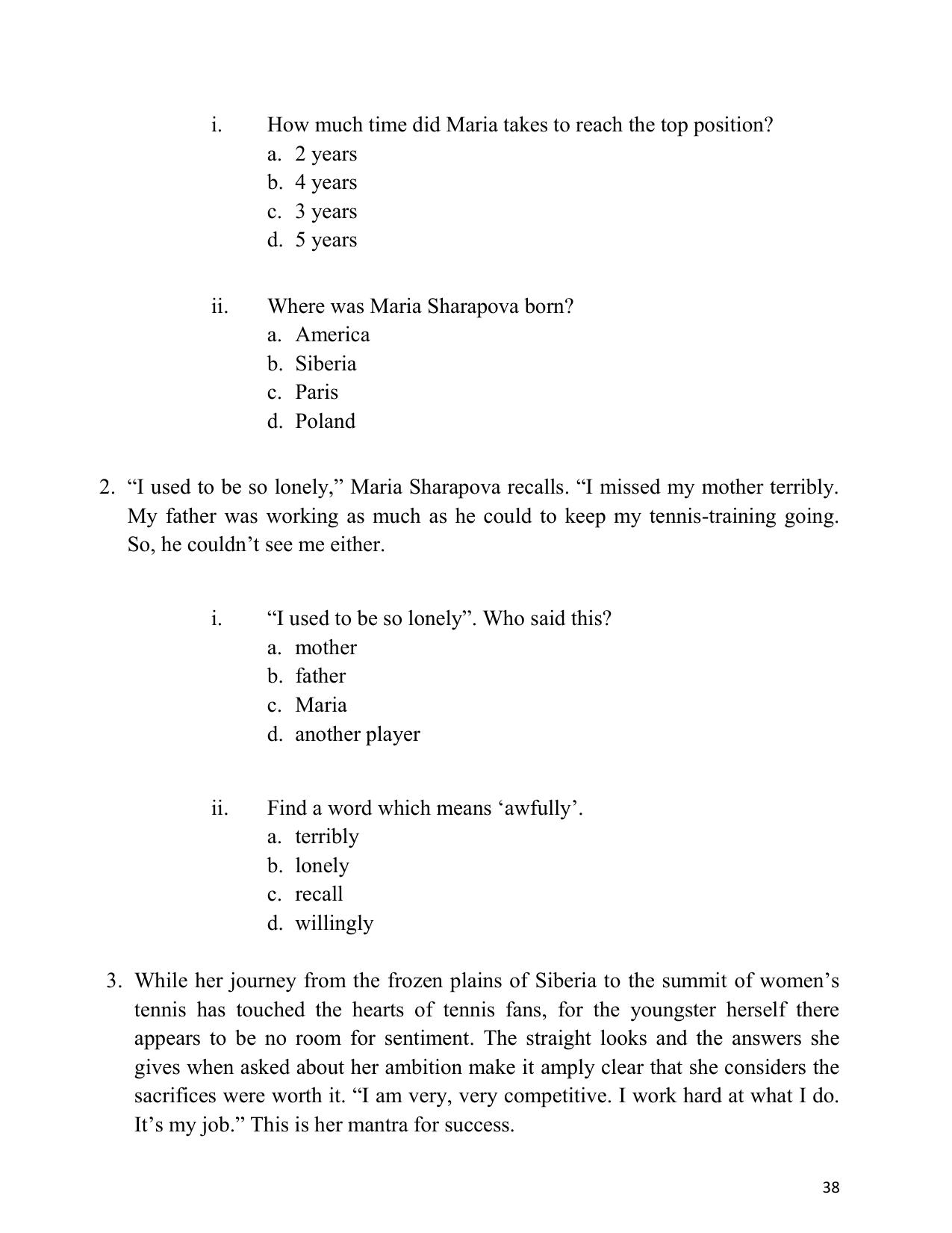 UP Board (UPMSP) Class 9 English Question Bank - Page 38