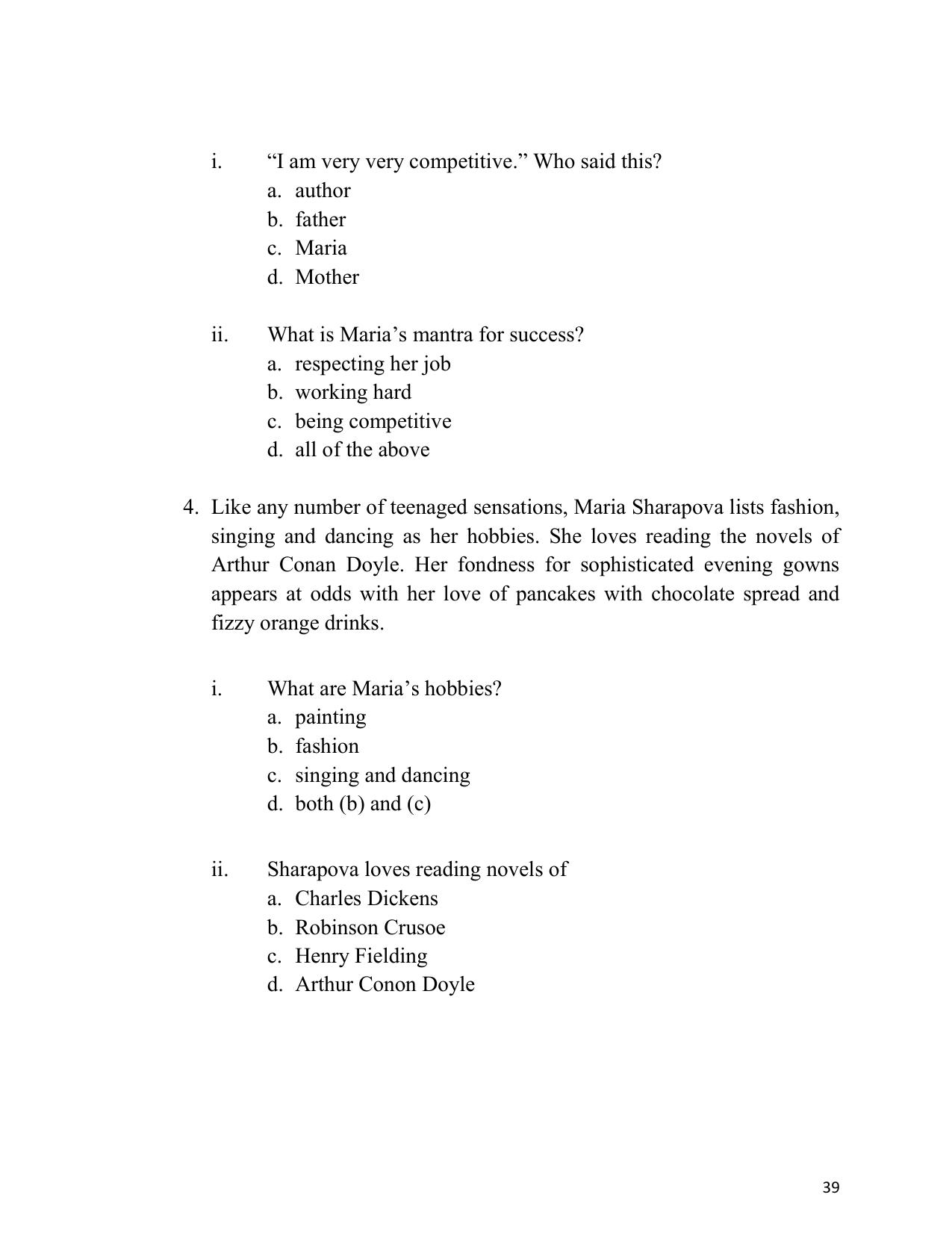 UP Board (UPMSP) Class 9 English Question Bank - Page 39