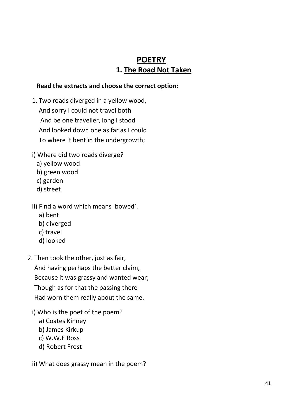 UP Board (UPMSP) Class 9 English Question Bank - Page 41