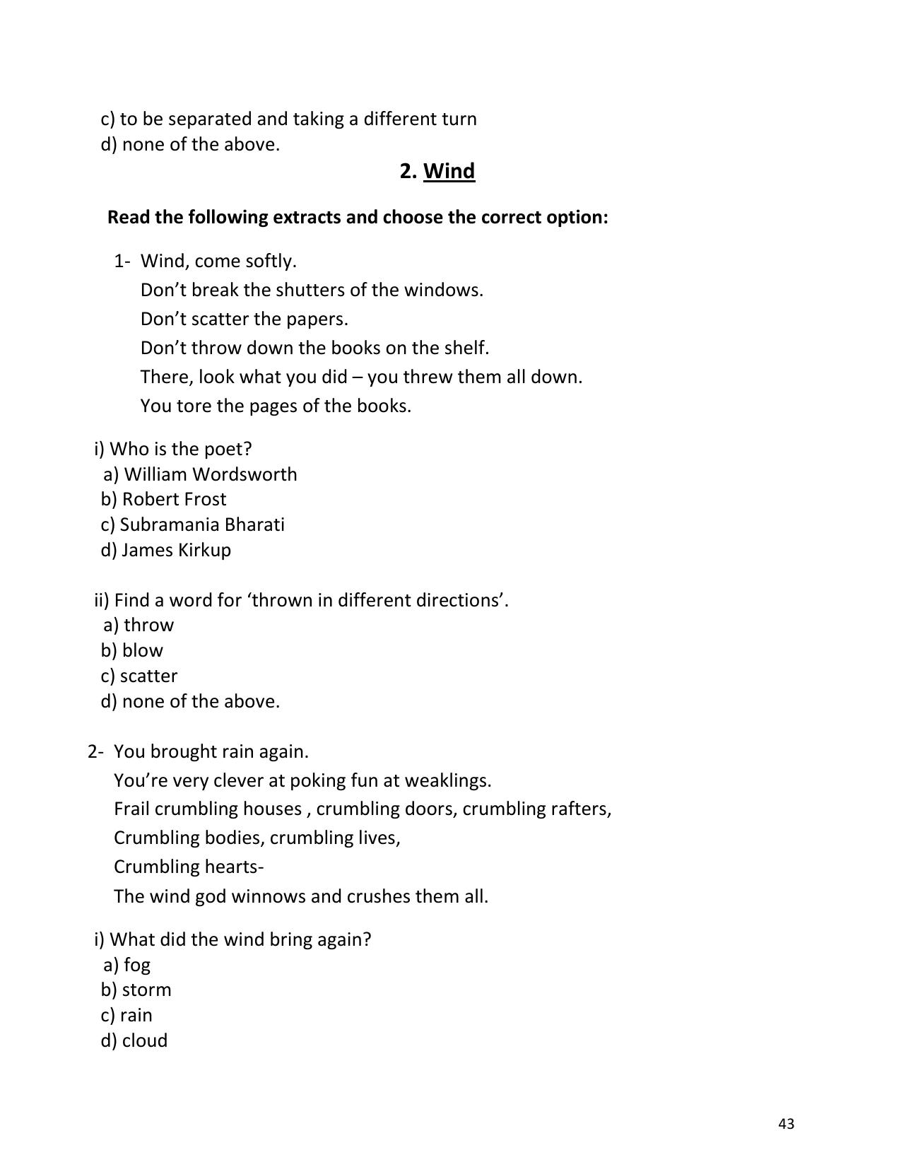 UP Board (UPMSP) Class 9 English Question Bank - Page 43