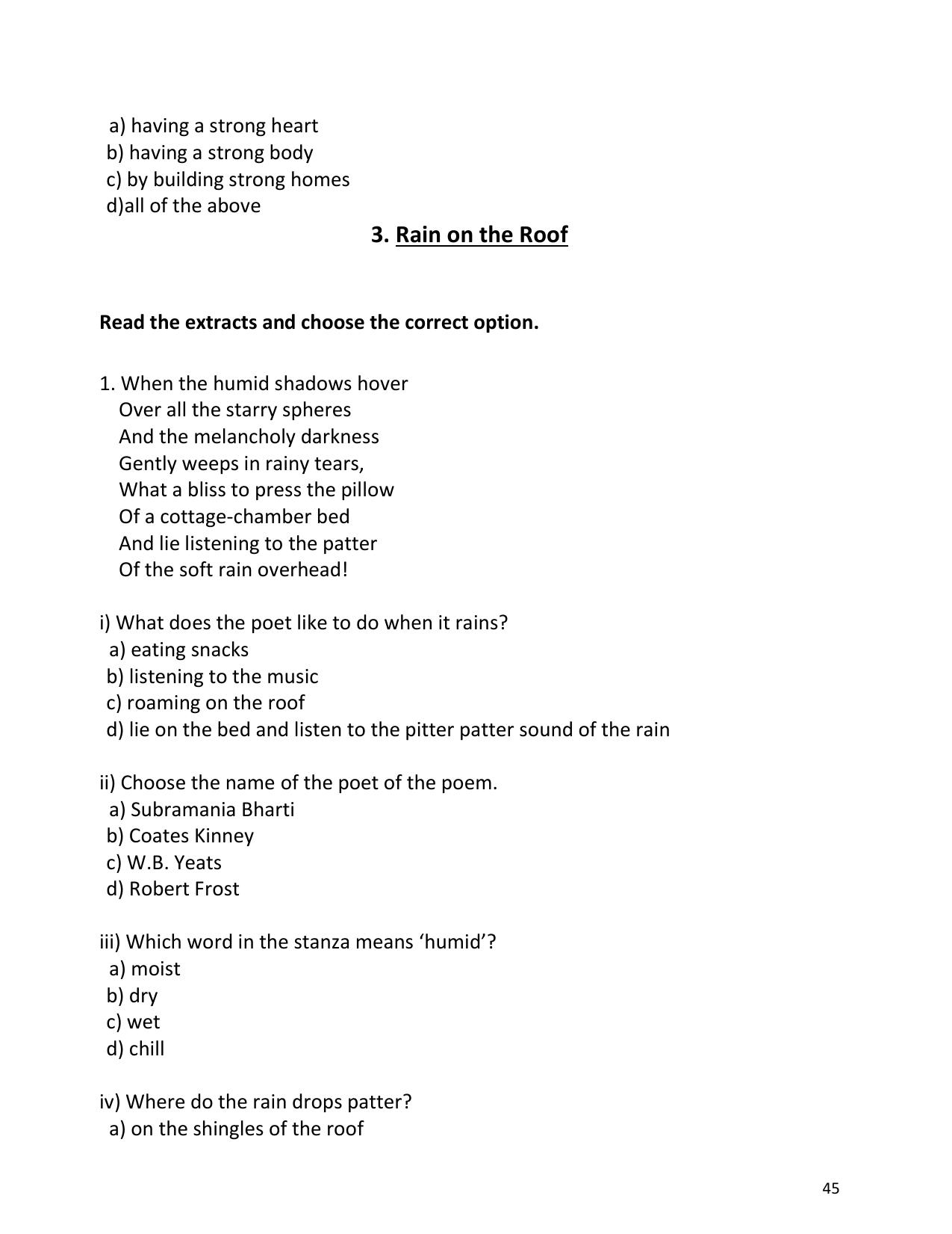 UP Board (UPMSP) Class 9 English Question Bank - Page 45