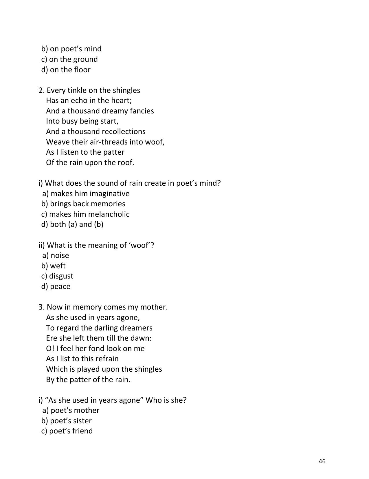 UP Board (UPMSP) Class 9 English Question Bank - Page 46