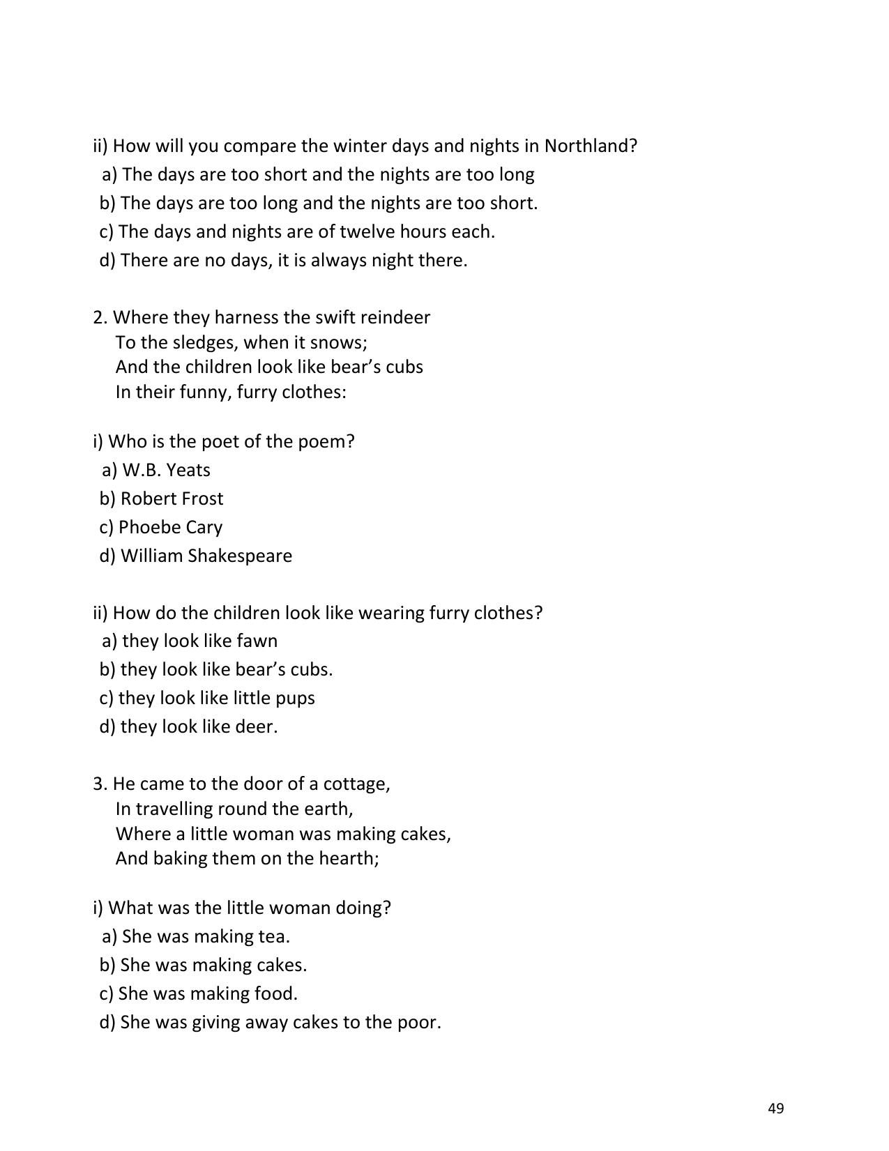 UP Board (UPMSP) Class 9 English Question Bank - Page 49