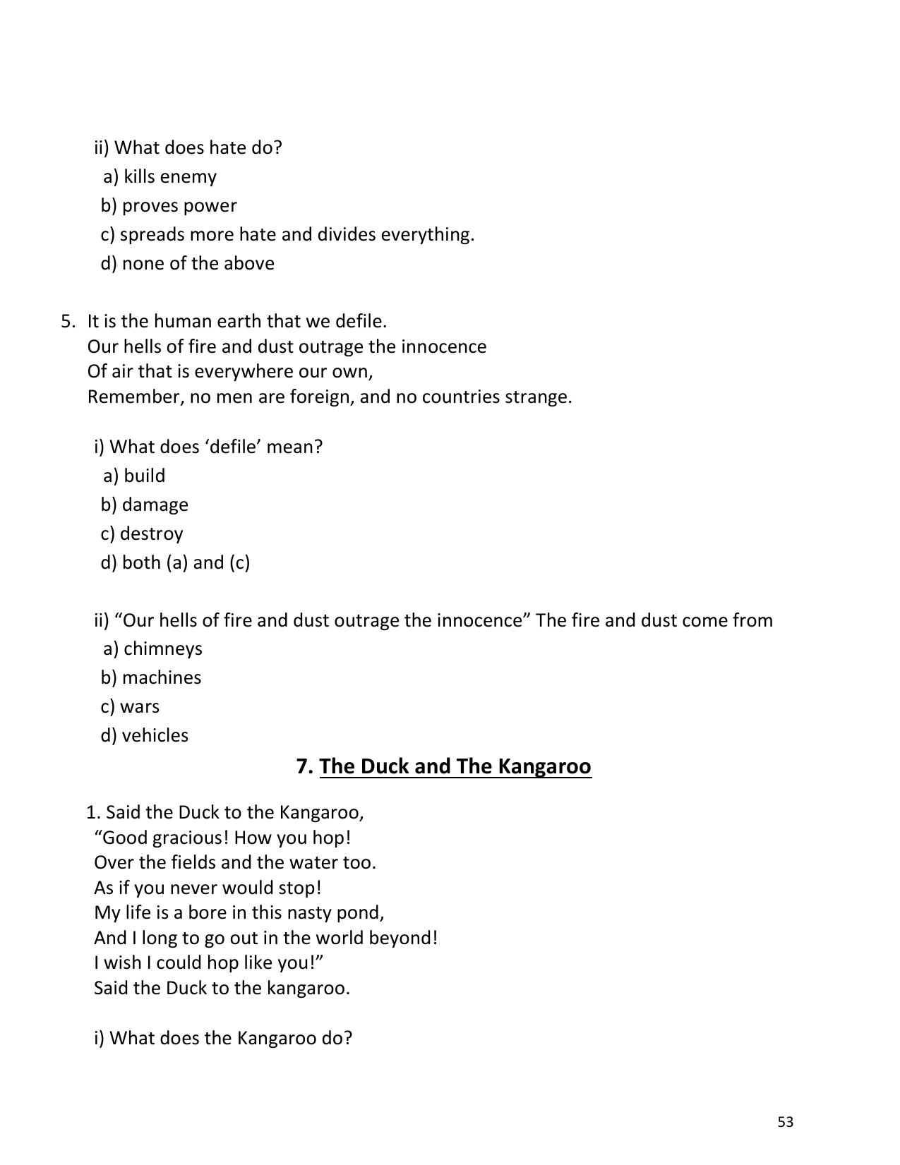 UP Board (UPMSP) Class 9 English Question Bank - Page 53