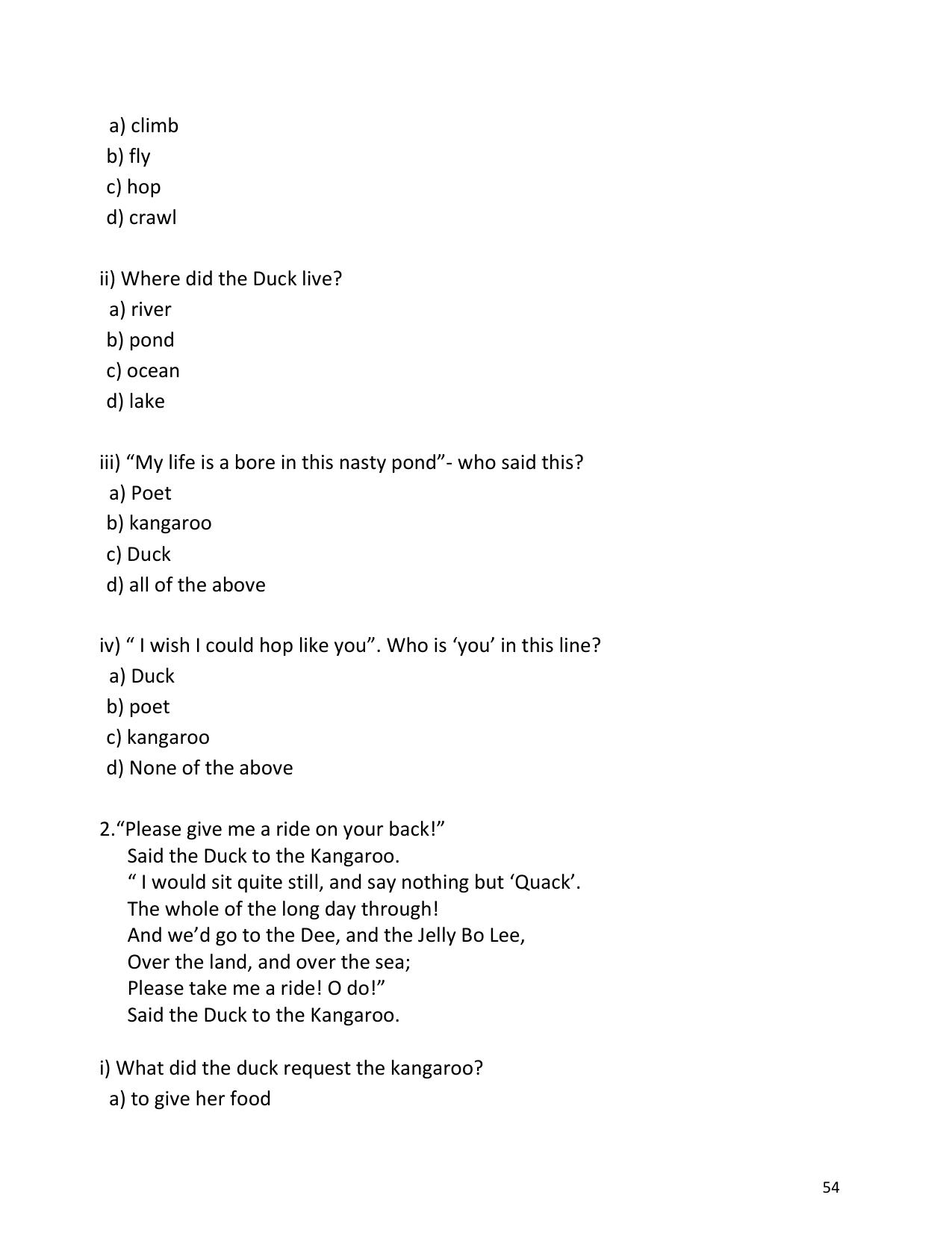 UP Board (UPMSP) Class 9 English Question Bank - Page 54