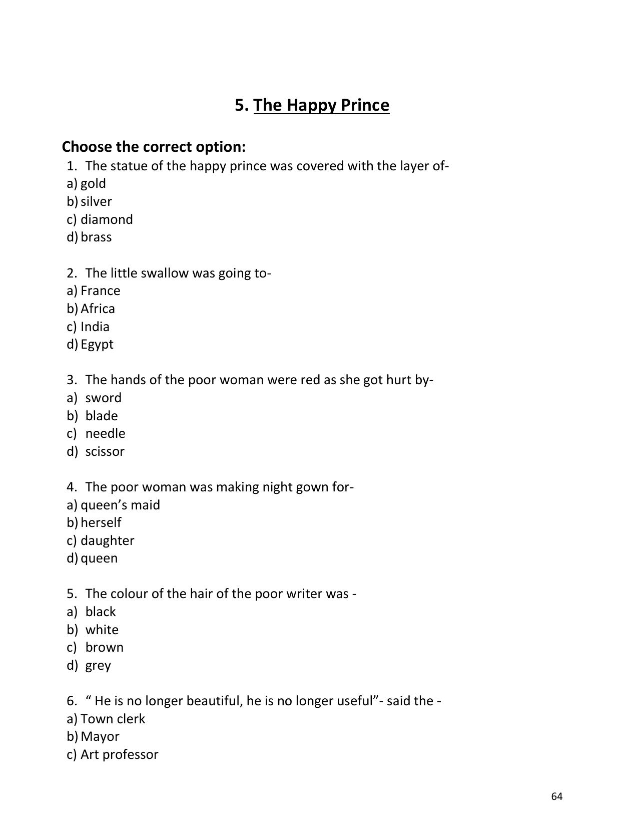 UP Board (UPMSP) Class 9 English Question Bank - Page 64