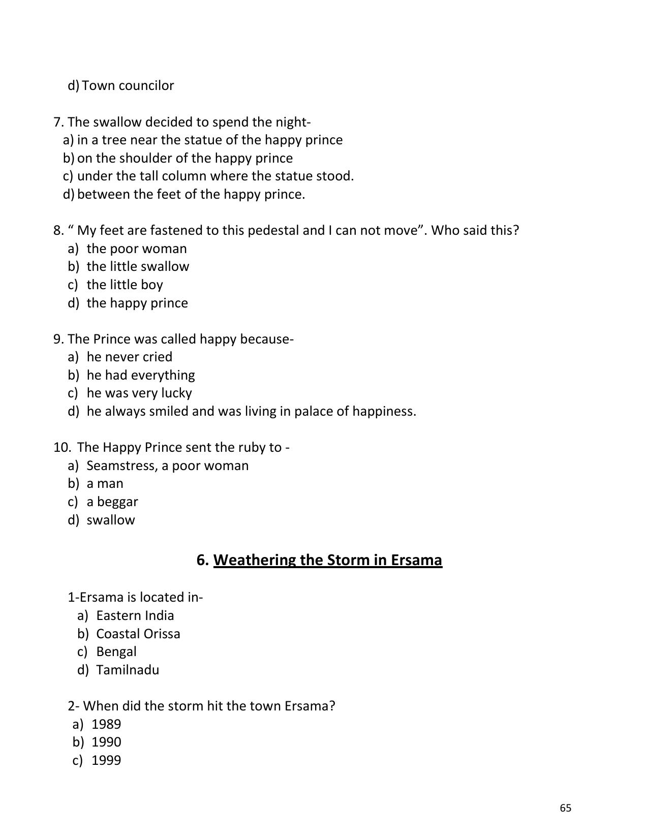 UP Board (UPMSP) Class 9 English Question Bank - Page 65