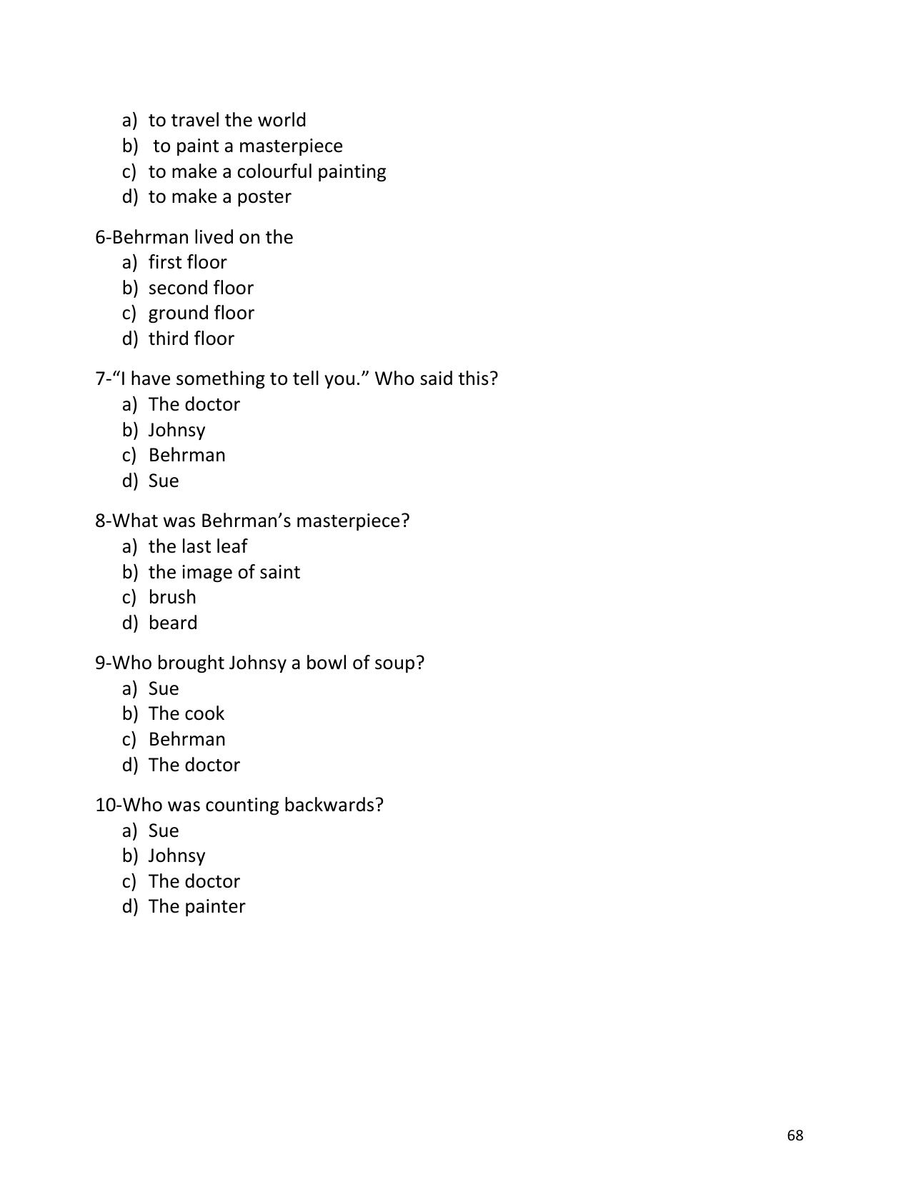 UP Board (UPMSP) Class 9 English Question Bank - Page 68
