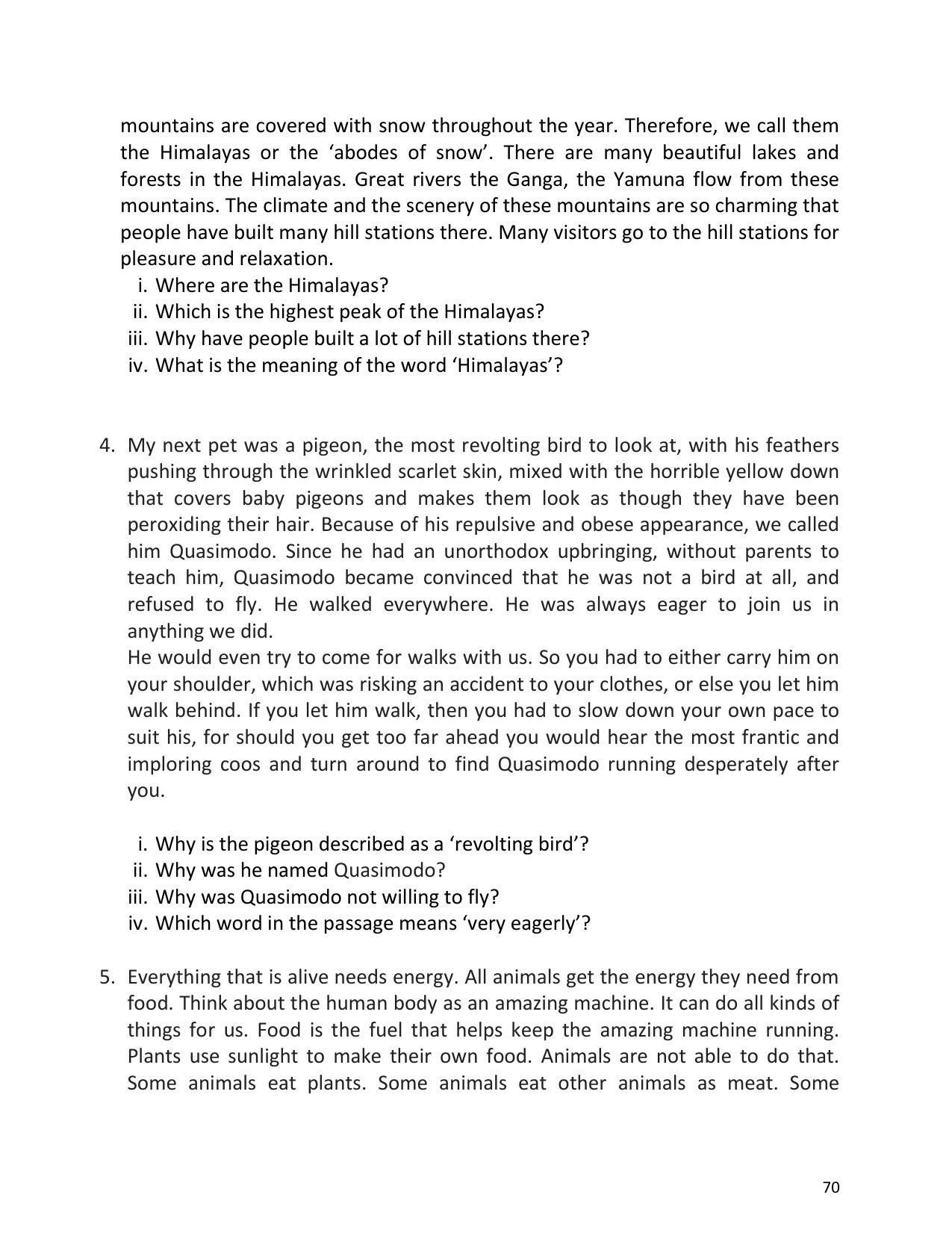 UP Board (UPMSP) Class 9 English Question Bank - Page 70