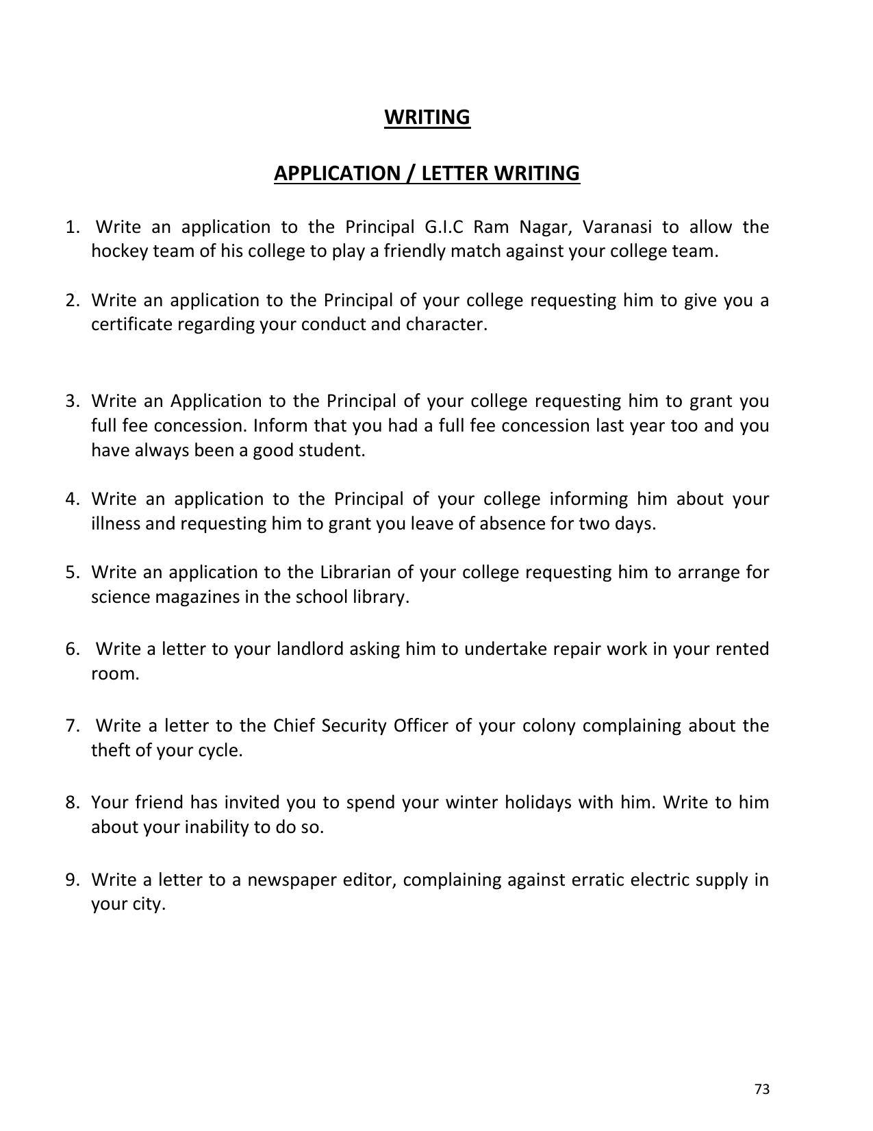 UP Board (UPMSP) Class 9 English Question Bank - Page 73