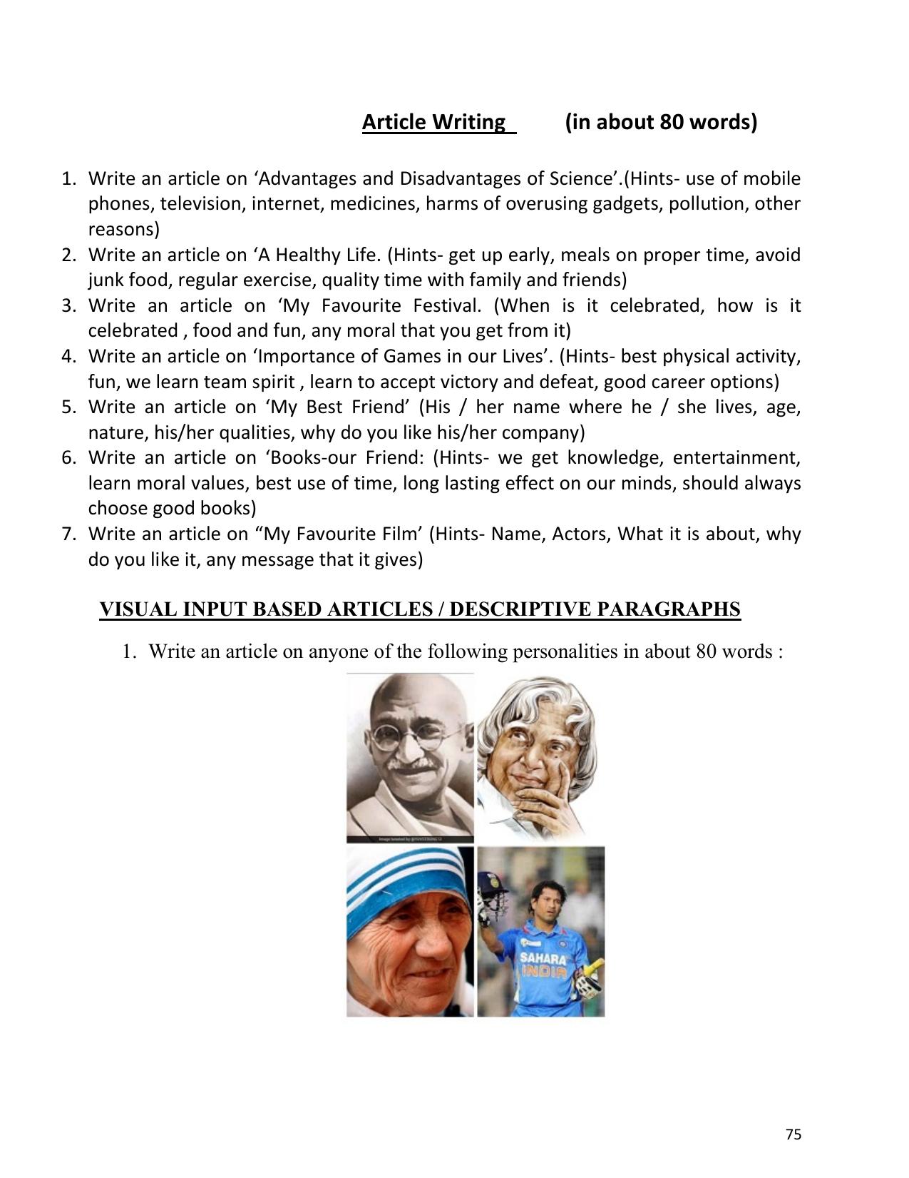 UP Board (UPMSP) Class 9 English Question Bank - Page 75
