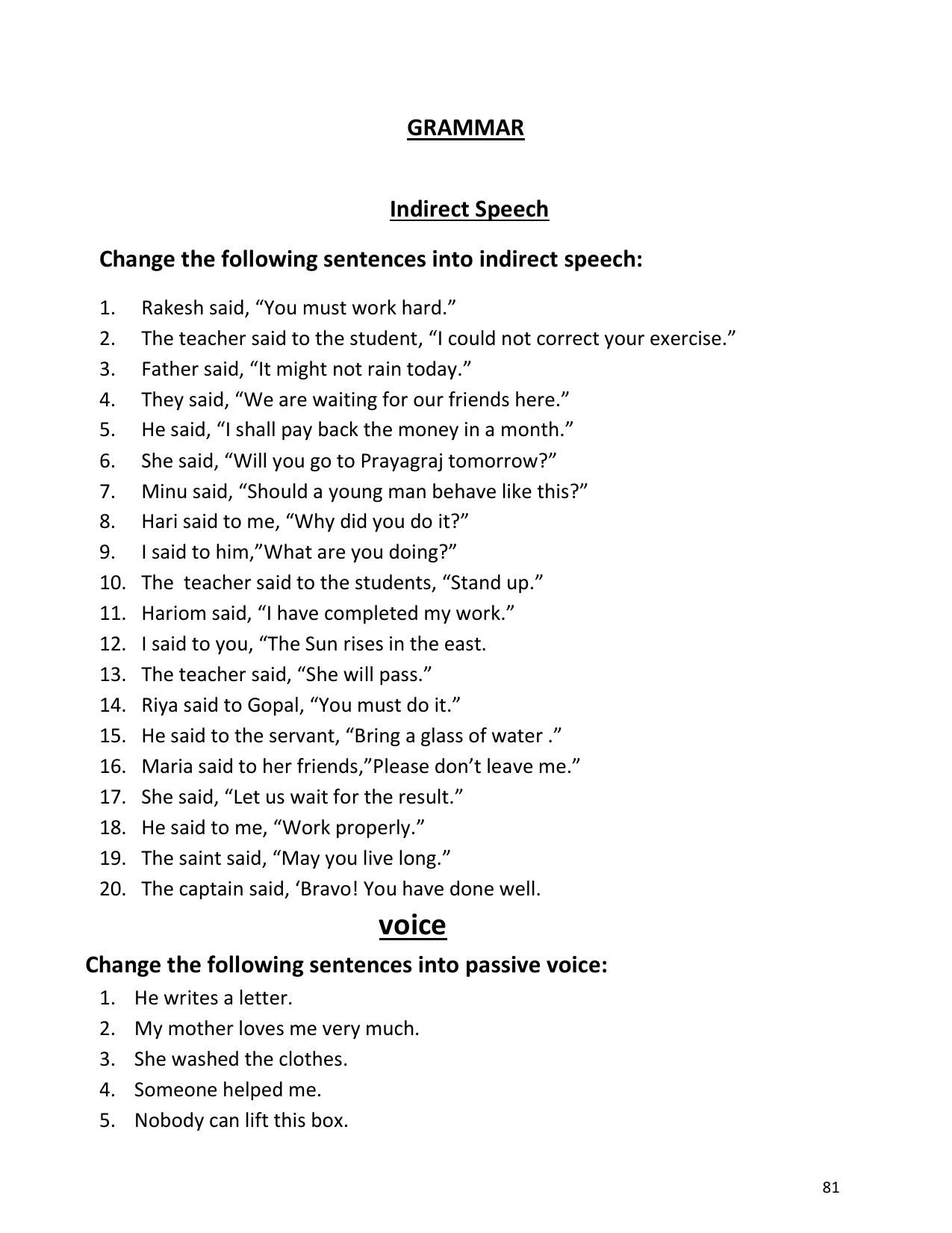 UP Board (UPMSP) Class 9 English Question Bank - Page 81