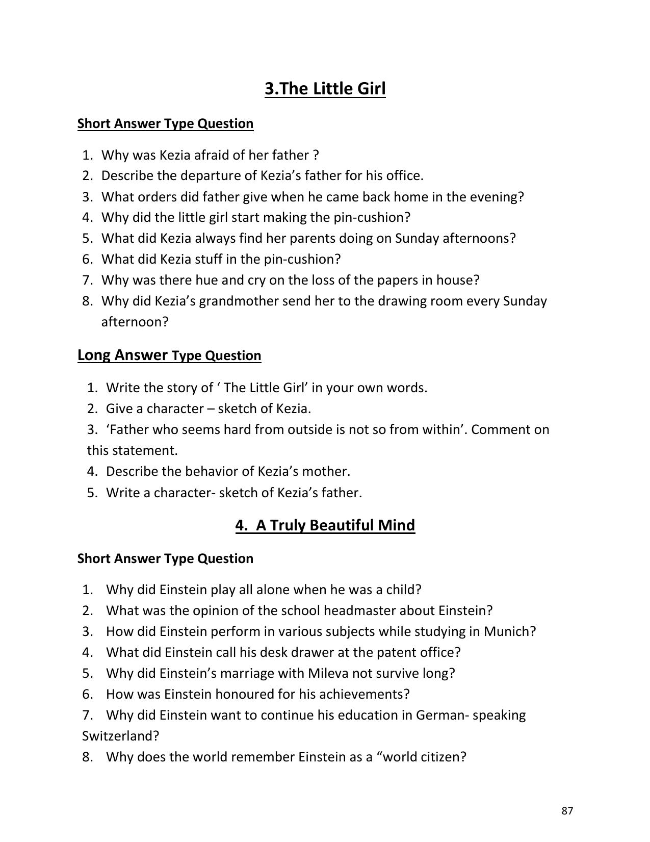 UP Board (UPMSP) Class 9 English Question Bank - Page 87