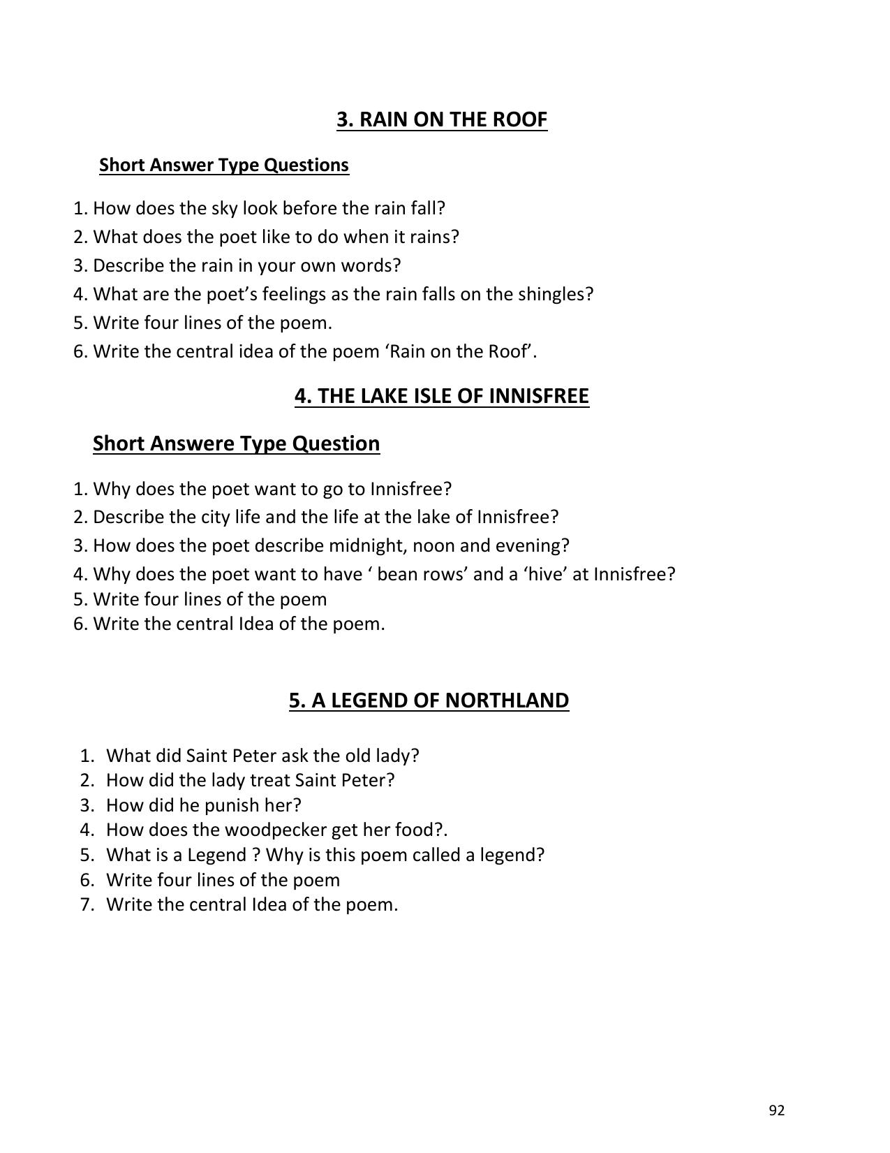 UP Board (UPMSP) Class 9 English Question Bank - Page 92