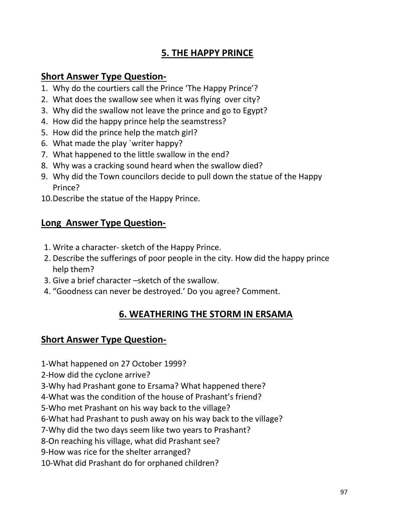 UP Board (UPMSP) Class 9 English Question Bank - Page 97