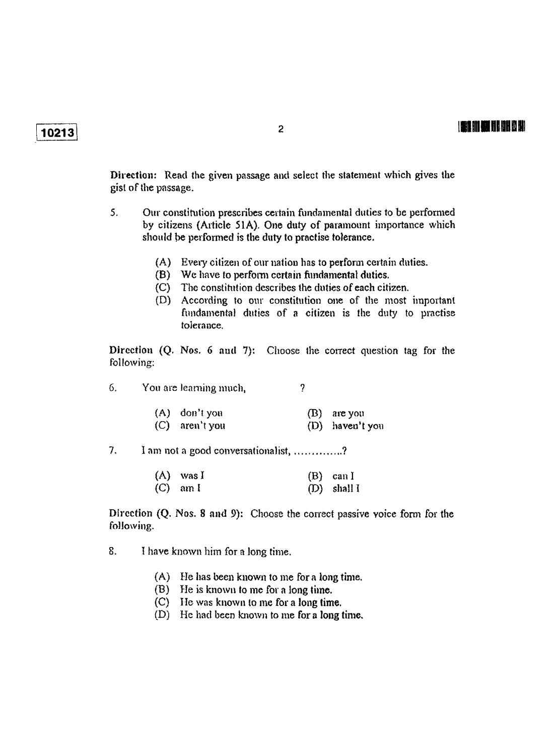 CUSAT CAT 2013 Lateral Entry Question Paper - Page 3