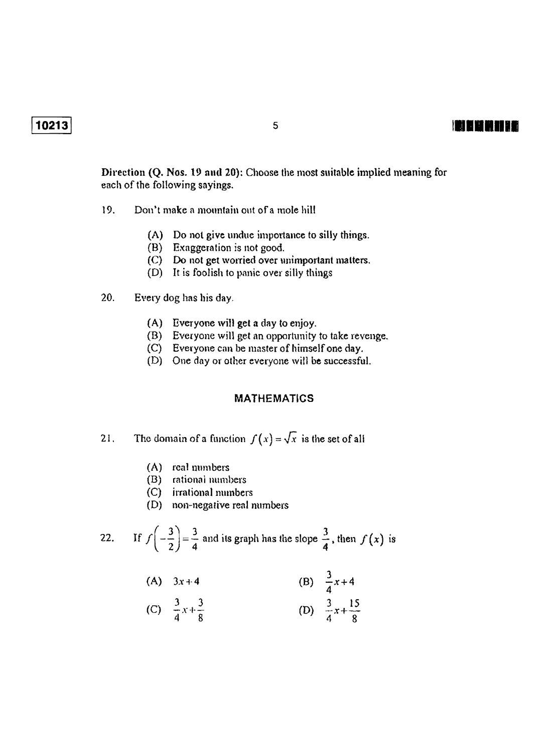 CUSAT CAT 2013 Lateral Entry Question Paper - Page 6