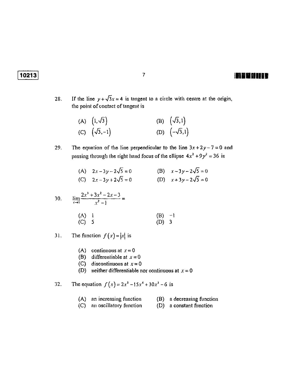 CUSAT CAT 2013 Lateral Entry Question Paper - Page 8