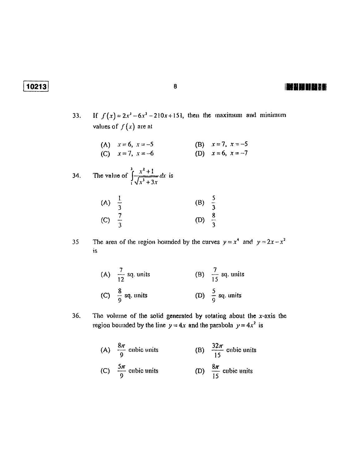 CUSAT CAT 2013 Lateral Entry Question Paper - Page 9