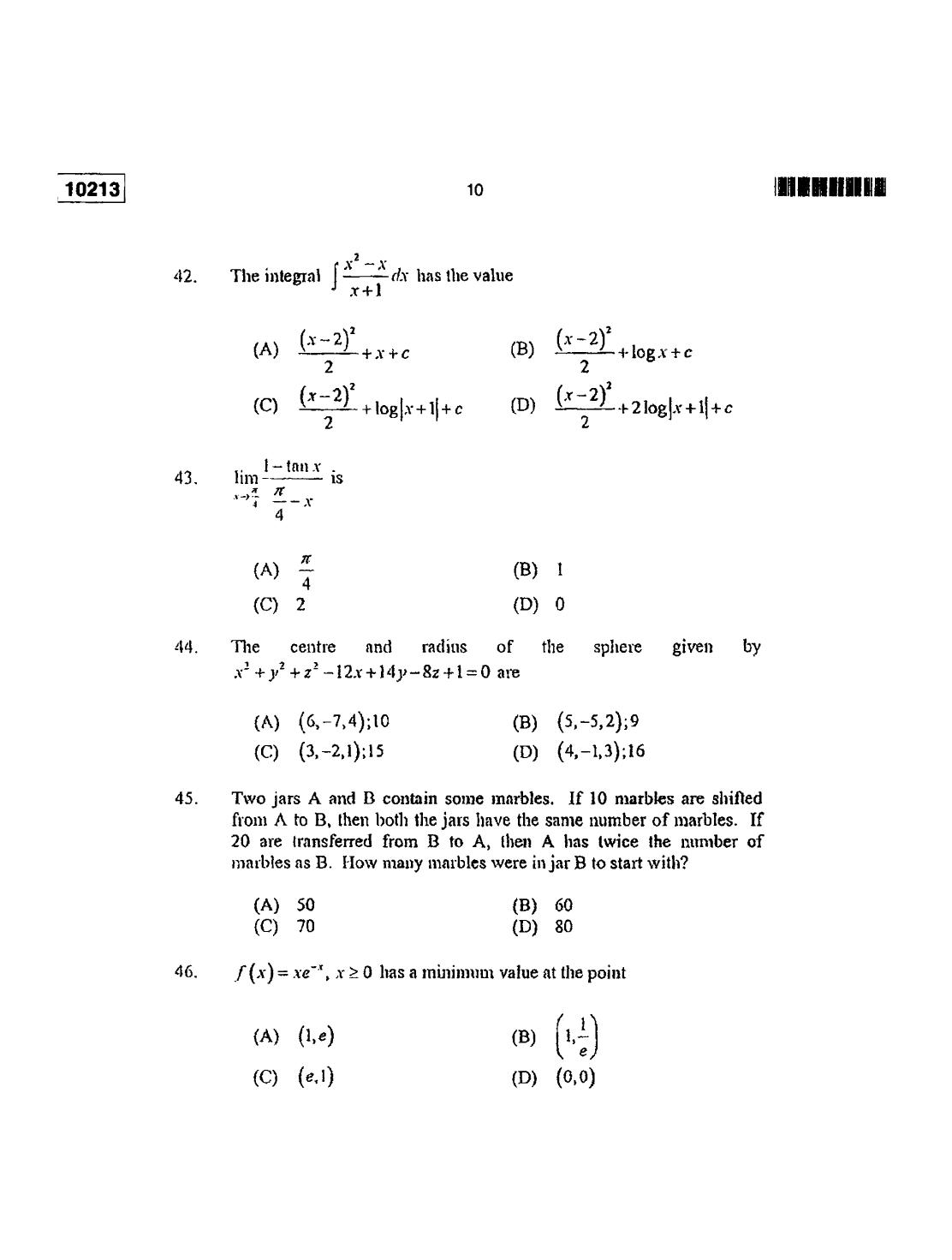CUSAT CAT 2013 Lateral Entry Question Paper - Page 11