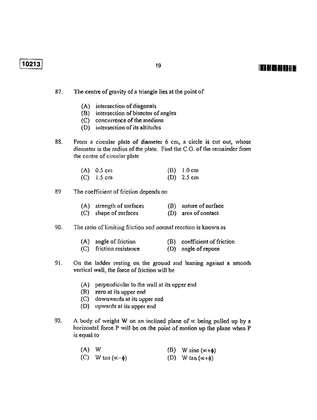 CUSAT CAT 2013 Lateral Entry Question Paper - Page 20
