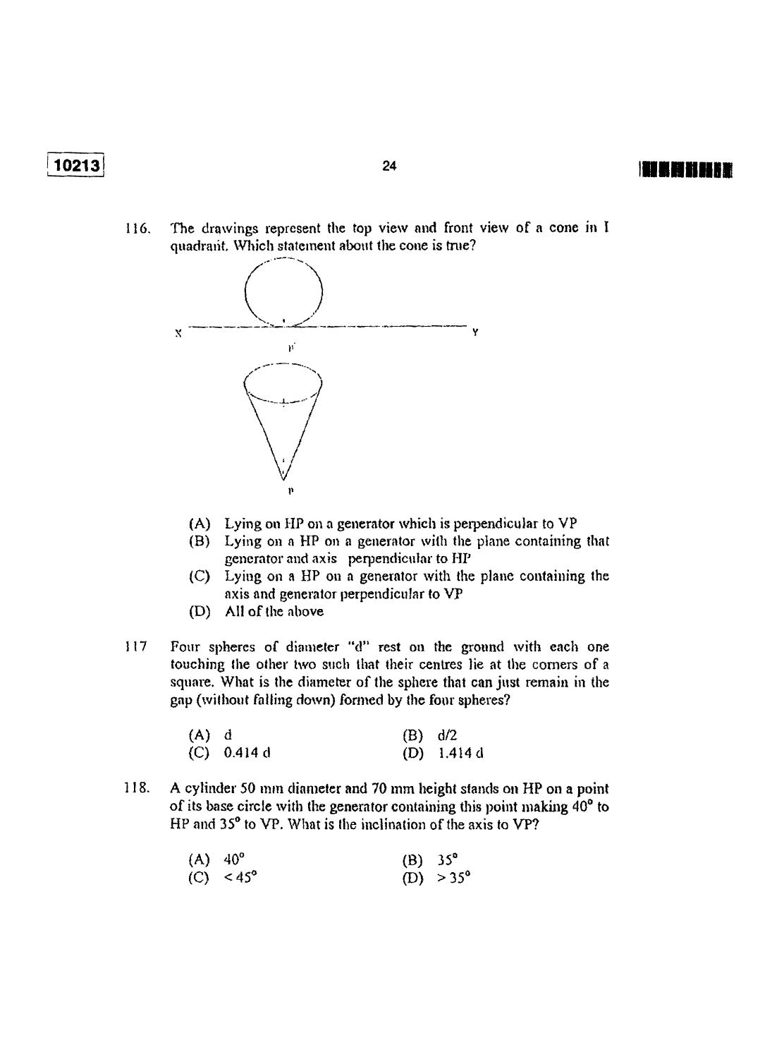 CUSAT CAT 2013 Lateral Entry Question Paper - Page 25