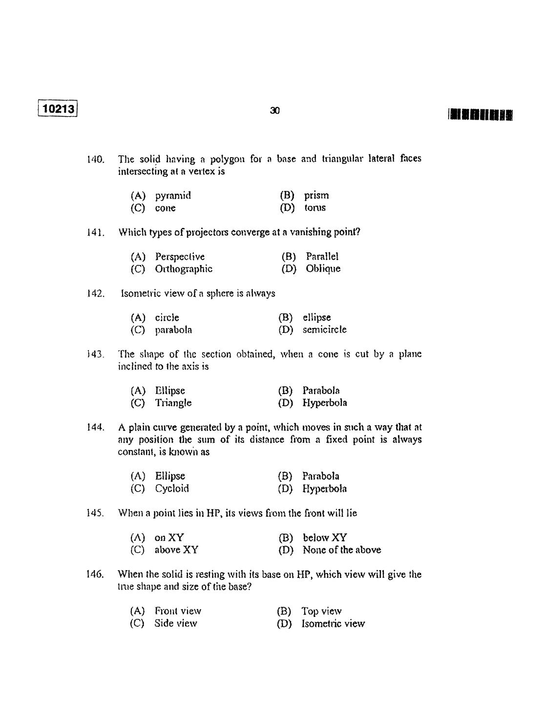 CUSAT CAT 2013 Lateral Entry Question Paper - Page 31