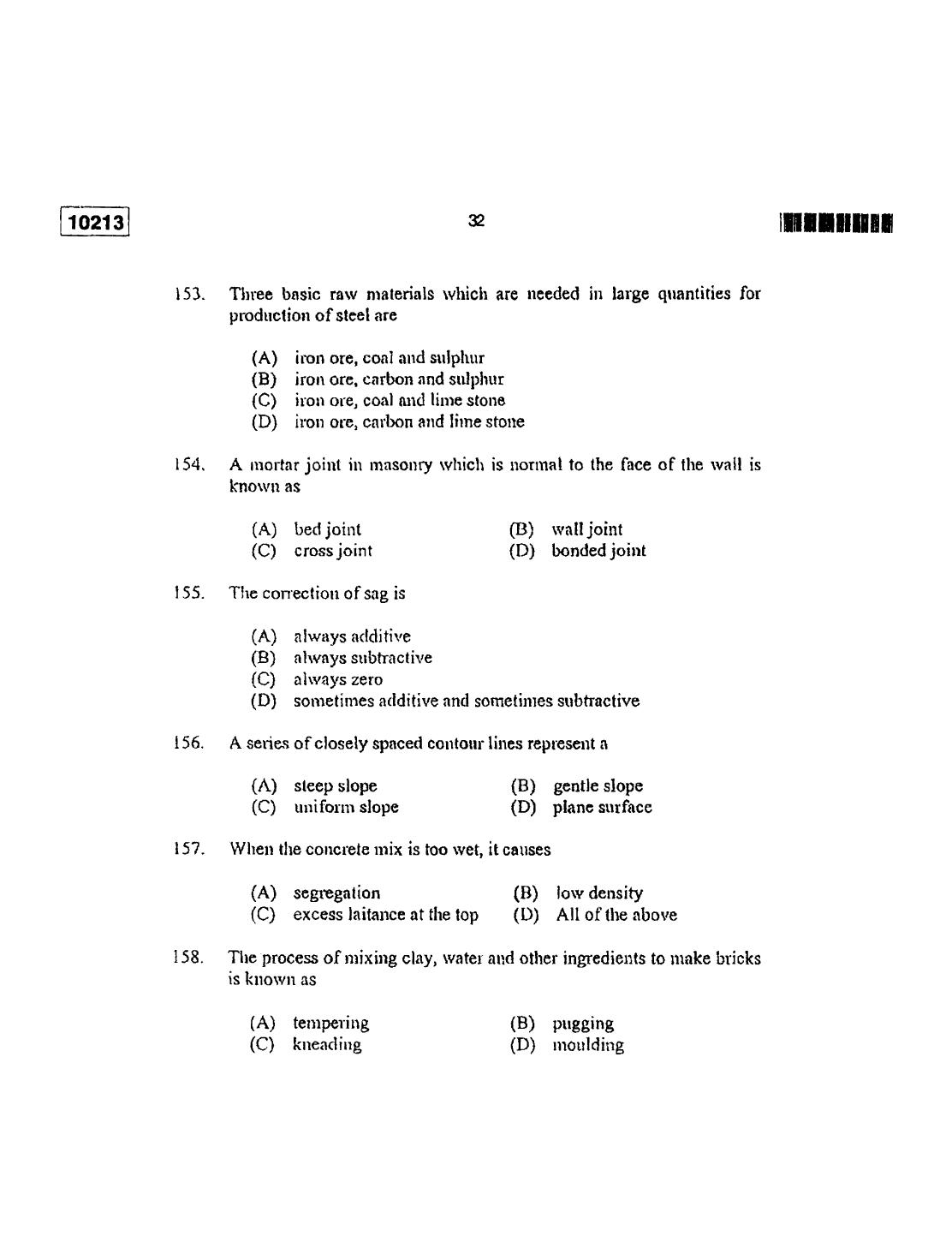 CUSAT CAT 2013 Lateral Entry Question Paper - Page 33