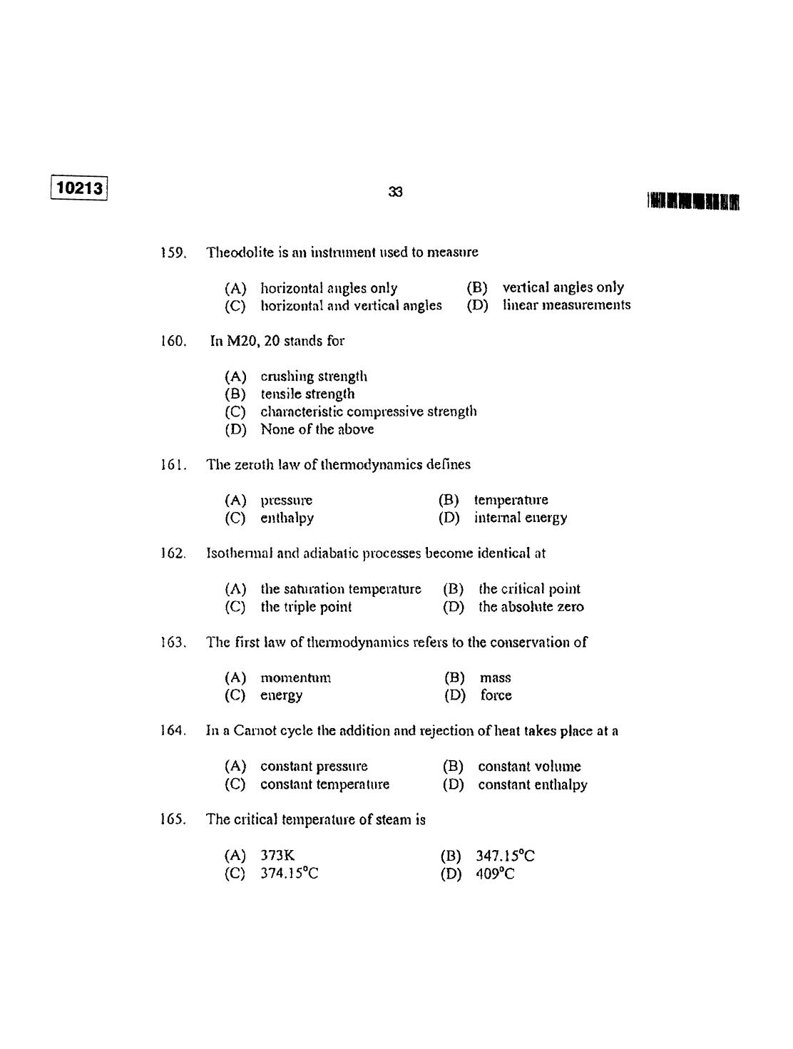 CUSAT CAT 2013 Lateral Entry Question Paper - Page 34