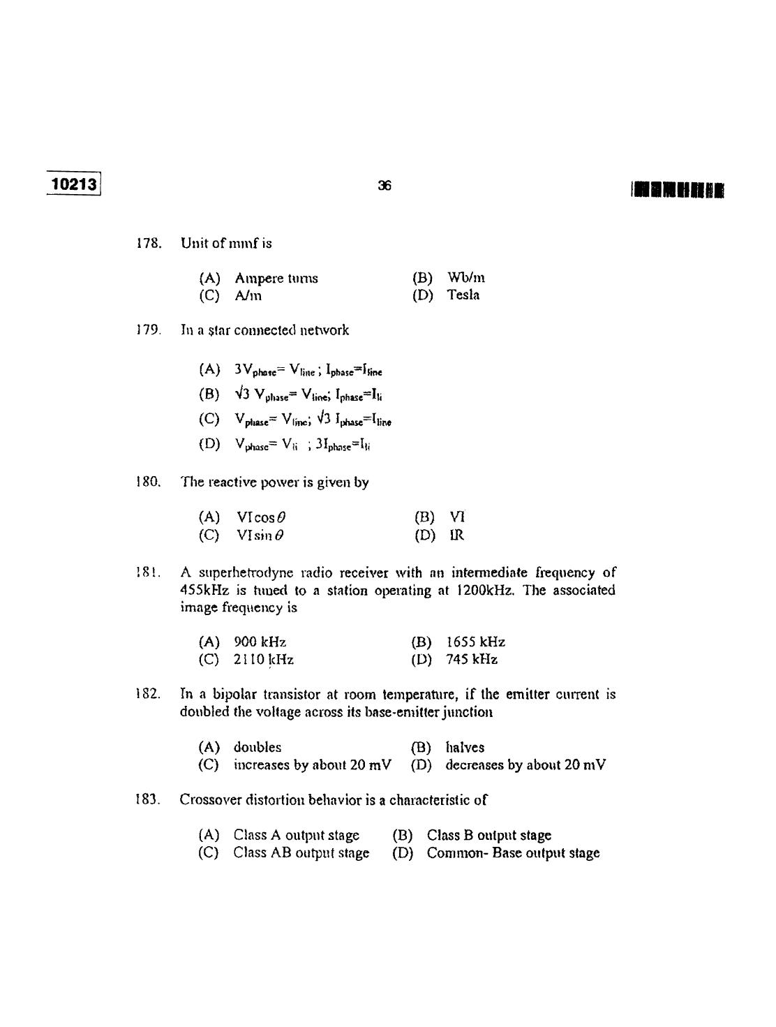CUSAT CAT 2013 Lateral Entry Question Paper - Page 37