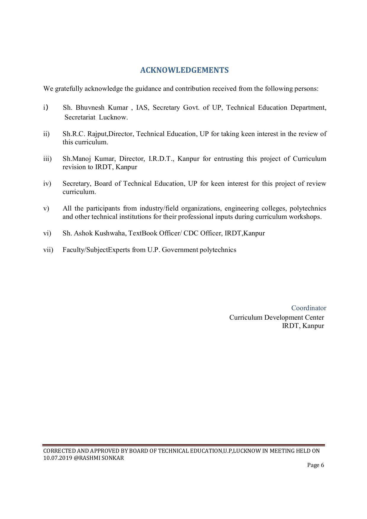 EFFECTIVE FROM JULY 2019-20 - SIX SEMESTER DIPLOMA COURSE IN CIVIL ENGINEERING (ENVIR. POLL. &CON) - Page 6
