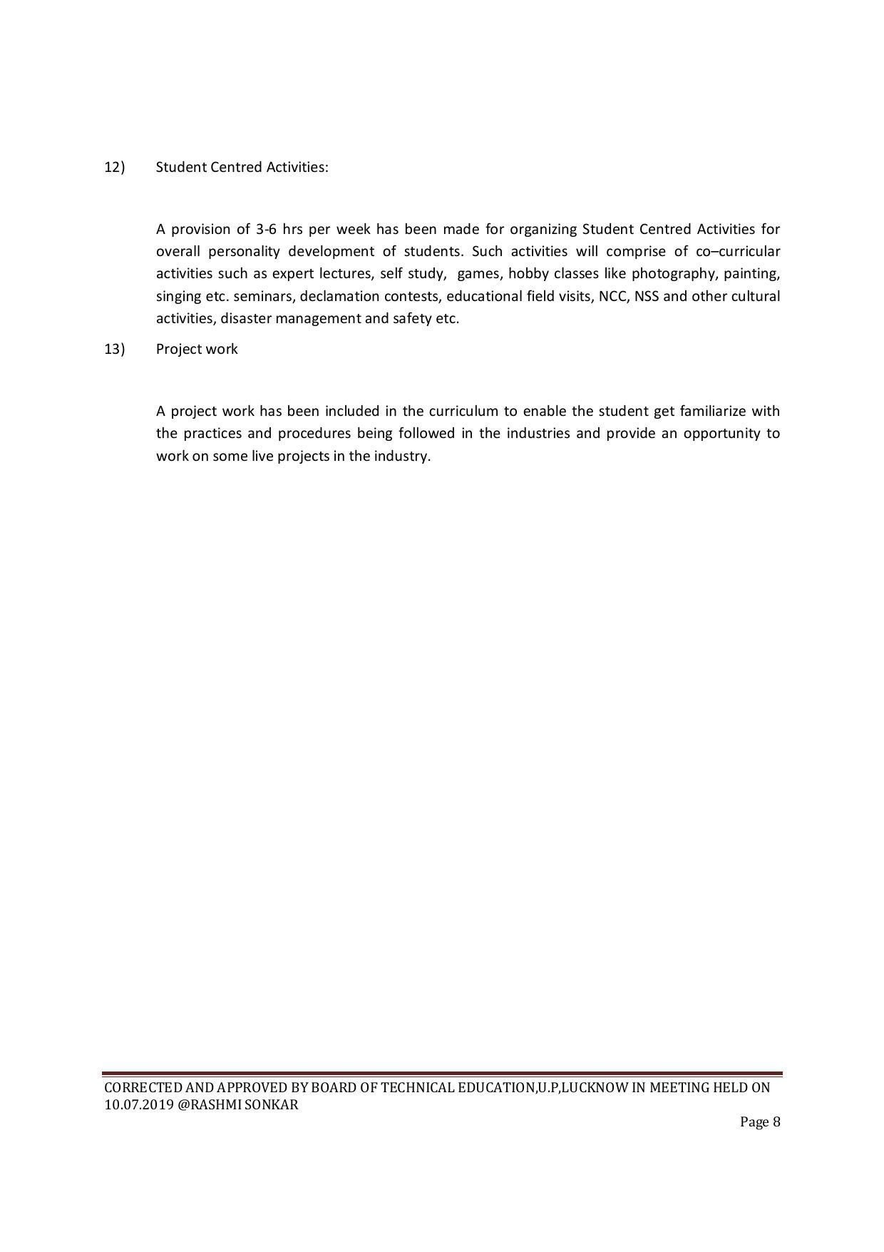 EFFECTIVE FROM JULY 2019-20 - SIX SEMESTER DIPLOMA COURSE IN CIVIL ENGINEERING (ENVIR. POLL. &CON) - Page 8