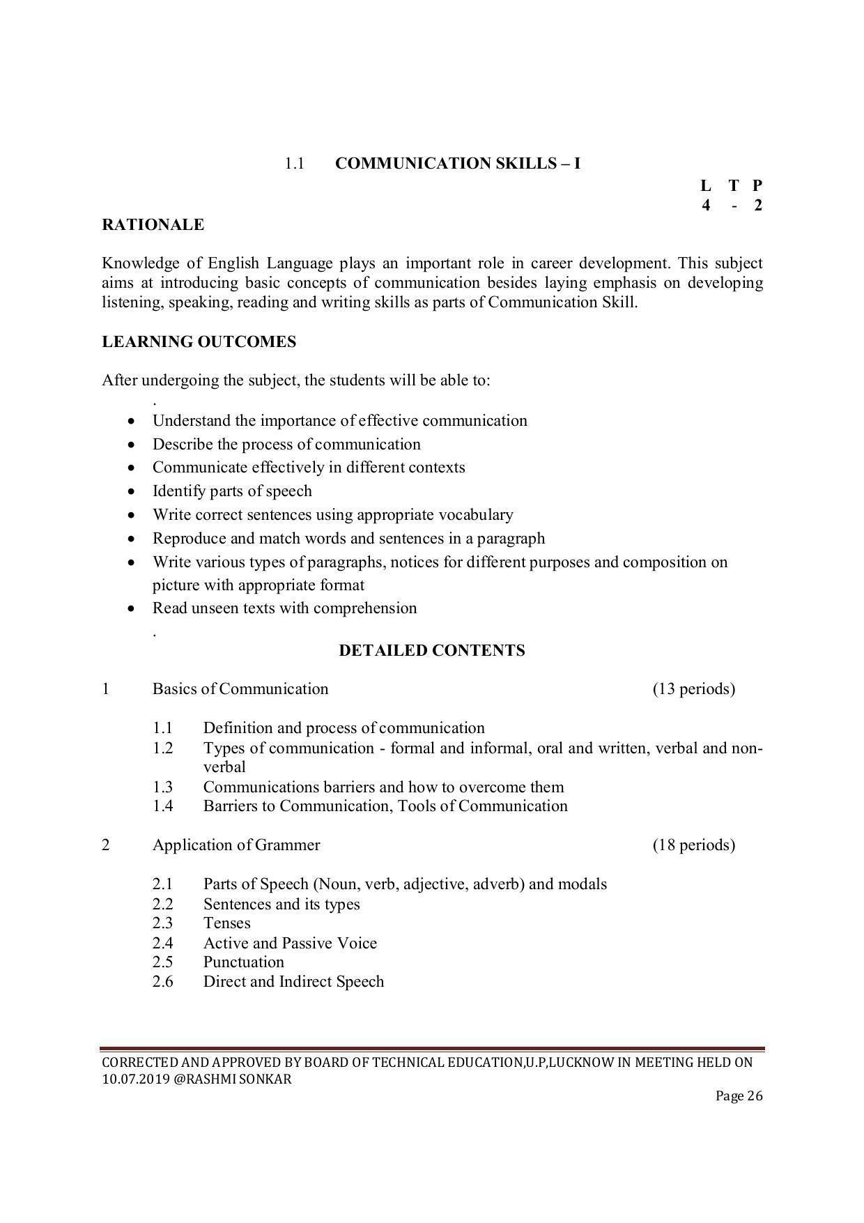 EFFECTIVE FROM JULY 2019-20 - SIX SEMESTER DIPLOMA COURSE IN CIVIL ENGINEERING (ENVIR. POLL. &CON) - Page 26