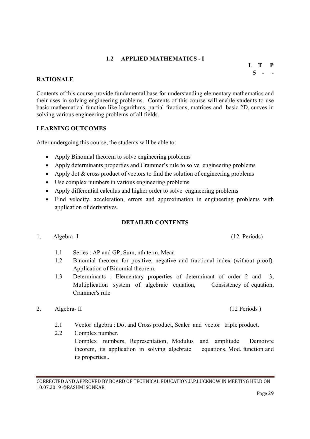 EFFECTIVE FROM JULY 2019-20 - SIX SEMESTER DIPLOMA COURSE IN CIVIL ENGINEERING (ENVIR. POLL. &CON) - Page 29