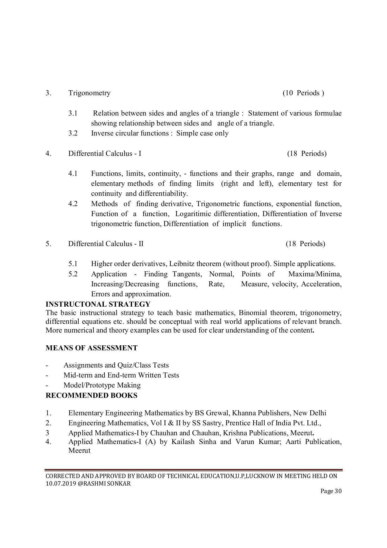 EFFECTIVE FROM JULY 2019-20 - SIX SEMESTER DIPLOMA COURSE IN CIVIL ENGINEERING (ENVIR. POLL. &CON) - Page 30