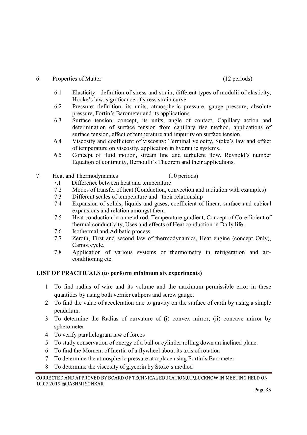 EFFECTIVE FROM JULY 2019-20 - SIX SEMESTER DIPLOMA COURSE IN CIVIL ENGINEERING (ENVIR. POLL. &CON) - Page 35