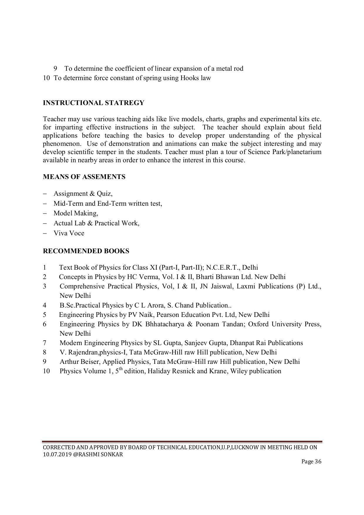 EFFECTIVE FROM JULY 2019-20 - SIX SEMESTER DIPLOMA COURSE IN CIVIL ENGINEERING (ENVIR. POLL. &CON) - Page 36
