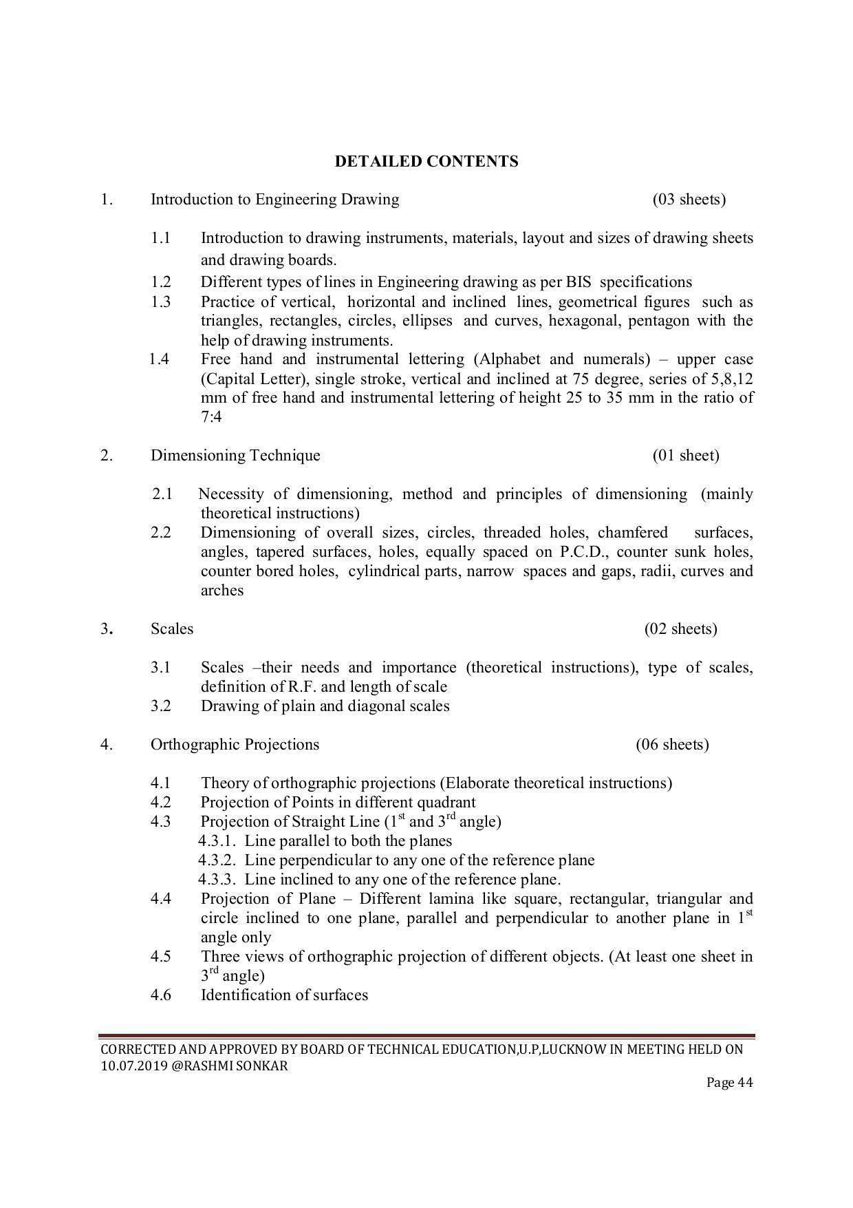 EFFECTIVE FROM JULY 2019-20 - SIX SEMESTER DIPLOMA COURSE IN CIVIL ENGINEERING (ENVIR. POLL. &CON) - Page 44