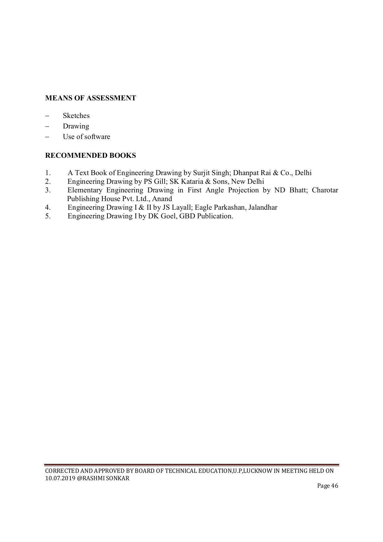 EFFECTIVE FROM JULY 2019-20 - SIX SEMESTER DIPLOMA COURSE IN CIVIL ENGINEERING (ENVIR. POLL. &CON) - Page 46